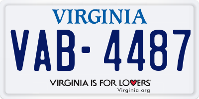 VA license plate VAB4487