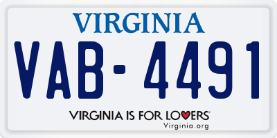 VA license plate VAB4491