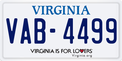 VA license plate VAB4499