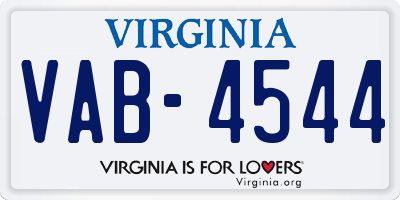 VA license plate VAB4544