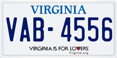 VA license plate VAB4556