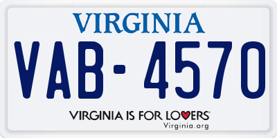 VA license plate VAB4570