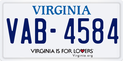 VA license plate VAB4584