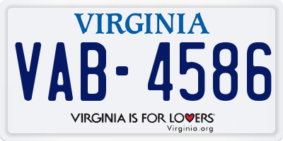 VA license plate VAB4586