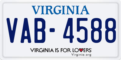 VA license plate VAB4588