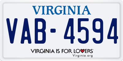 VA license plate VAB4594