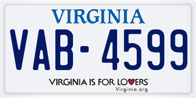 VA license plate VAB4599