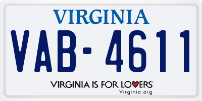 VA license plate VAB4611