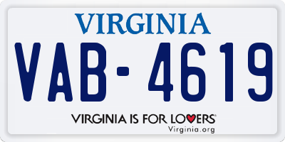 VA license plate VAB4619