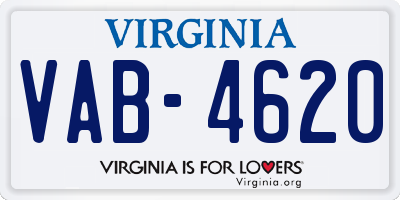 VA license plate VAB4620