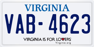 VA license plate VAB4623