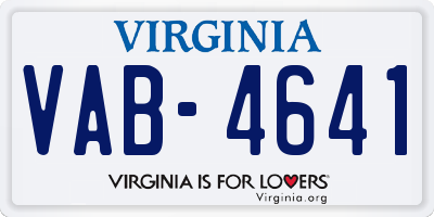 VA license plate VAB4641