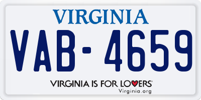 VA license plate VAB4659