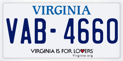 VA license plate VAB4660