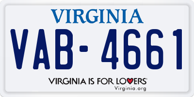 VA license plate VAB4661