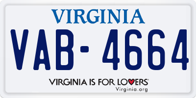 VA license plate VAB4664