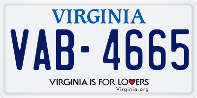 VA license plate VAB4665