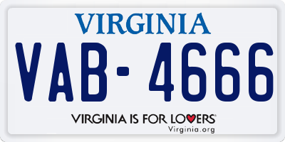 VA license plate VAB4666