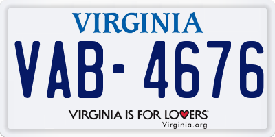 VA license plate VAB4676