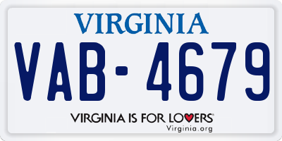 VA license plate VAB4679