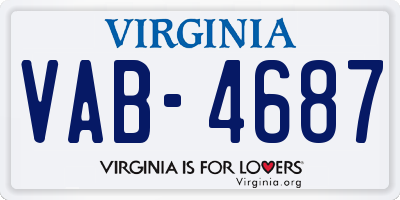 VA license plate VAB4687