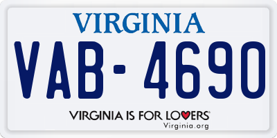 VA license plate VAB4690