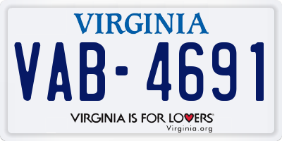 VA license plate VAB4691