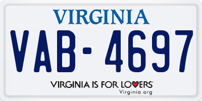 VA license plate VAB4697