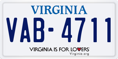 VA license plate VAB4711