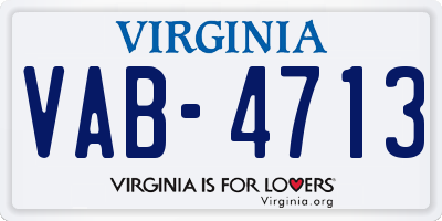 VA license plate VAB4713