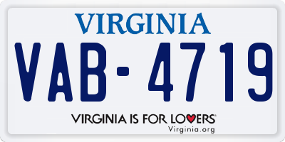 VA license plate VAB4719