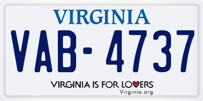 VA license plate VAB4737