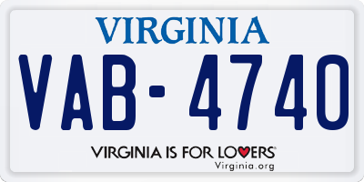 VA license plate VAB4740