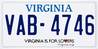 VA license plate VAB4746