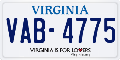 VA license plate VAB4775