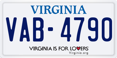 VA license plate VAB4790