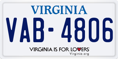 VA license plate VAB4806