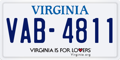 VA license plate VAB4811