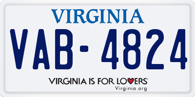 VA license plate VAB4824