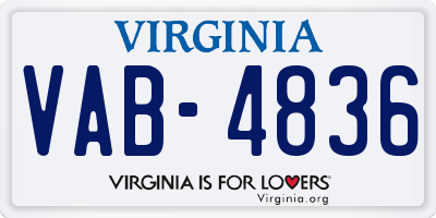 VA license plate VAB4836