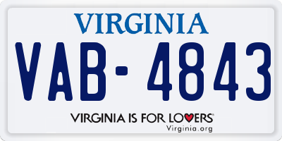 VA license plate VAB4843