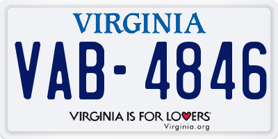 VA license plate VAB4846
