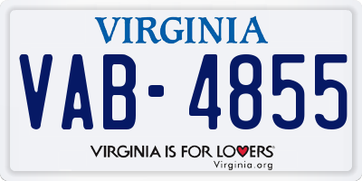 VA license plate VAB4855