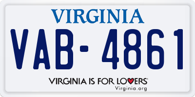 VA license plate VAB4861