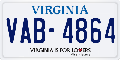 VA license plate VAB4864
