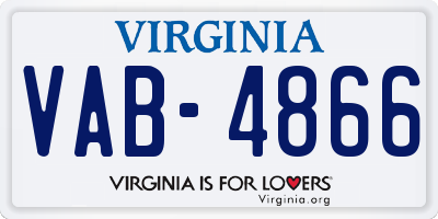 VA license plate VAB4866