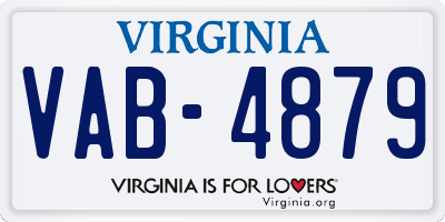 VA license plate VAB4879