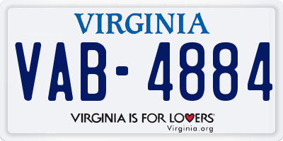 VA license plate VAB4884