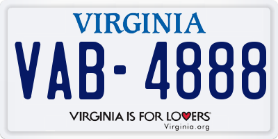 VA license plate VAB4888