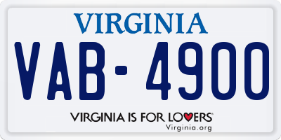 VA license plate VAB4900
